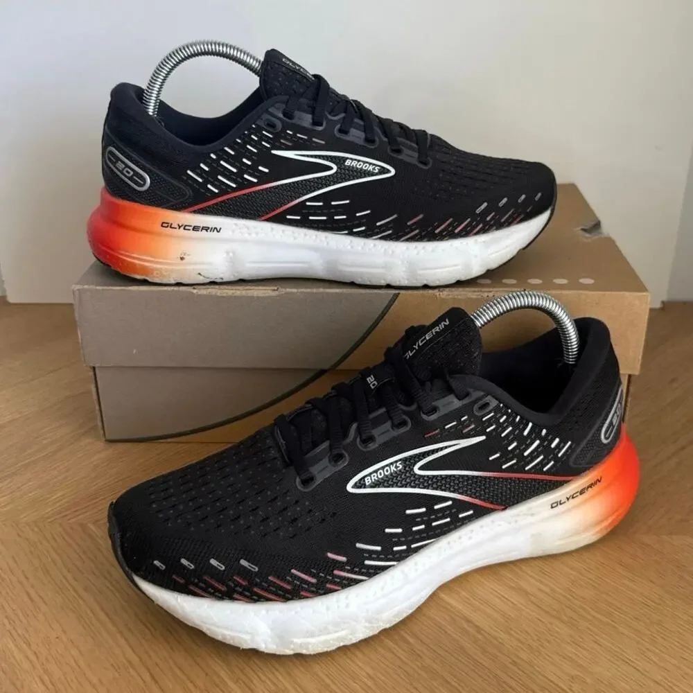 Brooks Glycerin 20 Black/Orange Women Running Sneakers- SZ 10